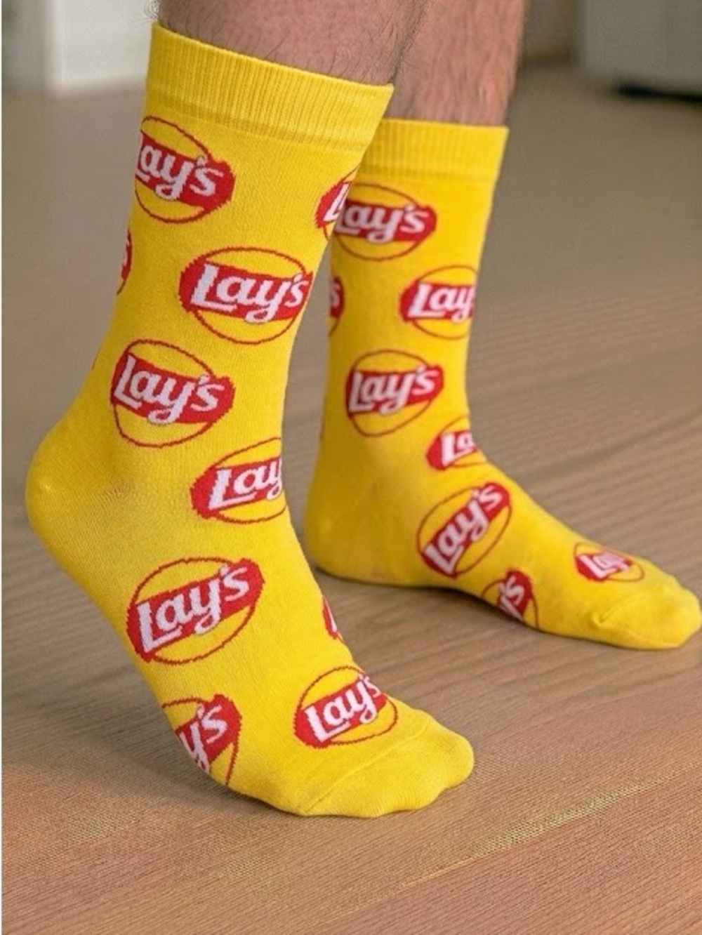 Lays Potato Chips,Flavorful Salty Party Snack, Novelty Print Socks mens fit 6-12